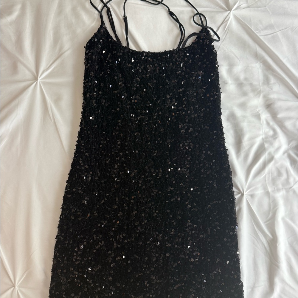 Lucy in the Sky Black Sequin Bodycon Mini dress